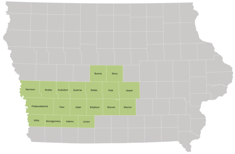 Membership Coverage Map of Iowa