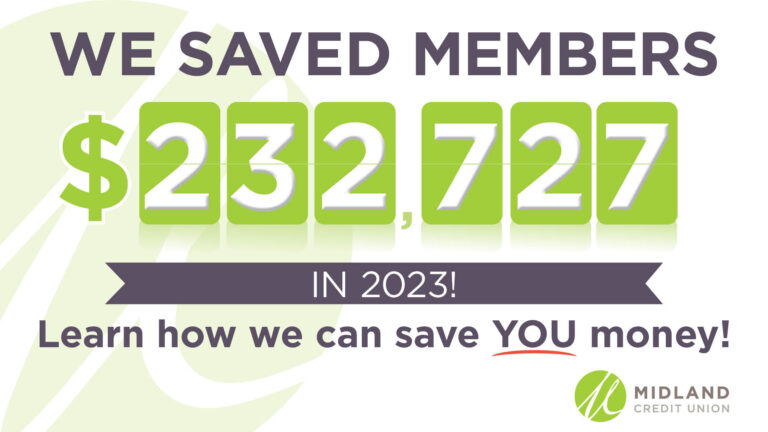 Graphic stating that we saved our members $232,727 in 2023