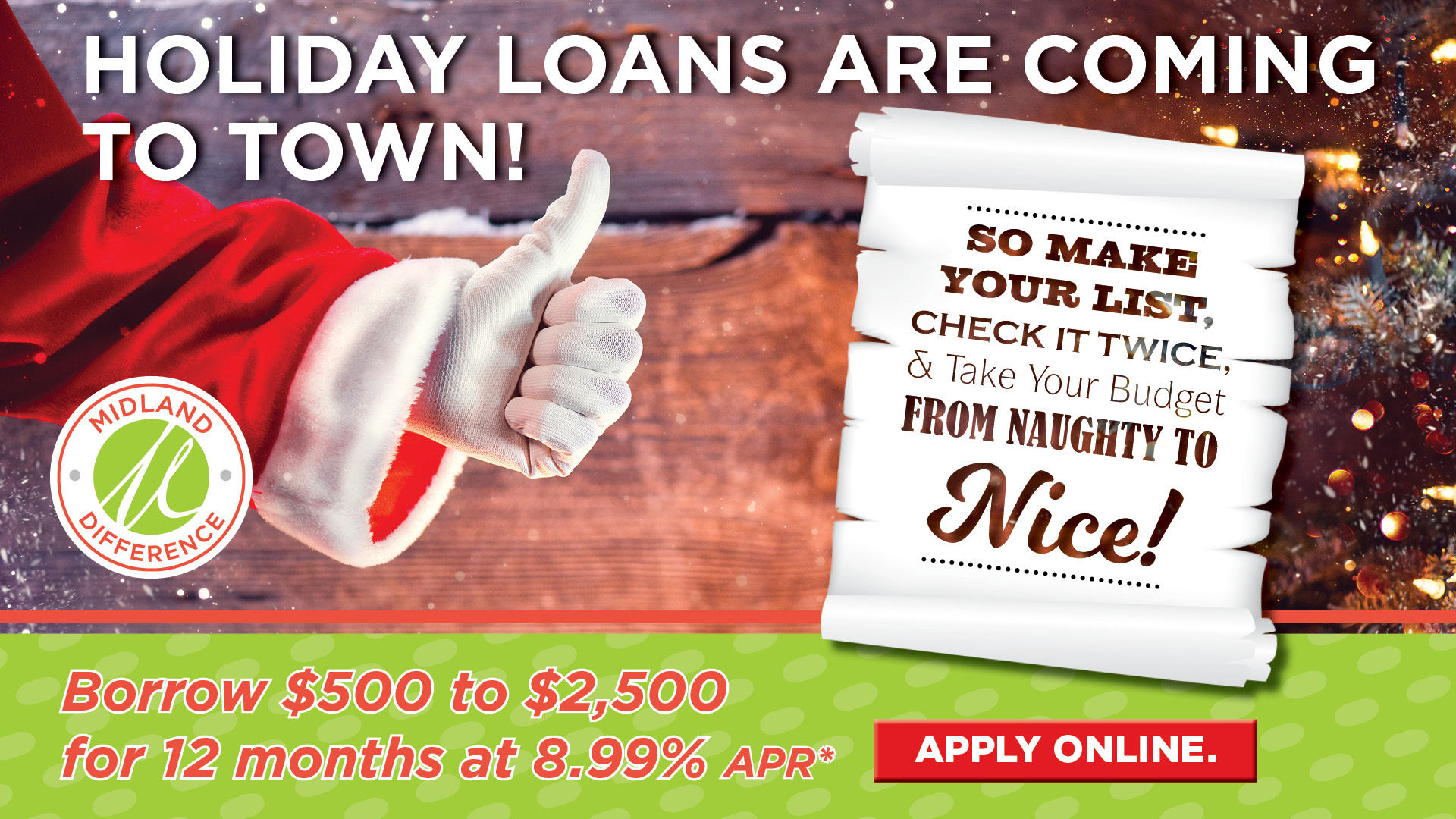 Holiday Loans - Midland Credit Union