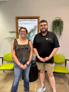Hallie Meyers, $500 1st year scholarship winner with Supervisor Dustin B